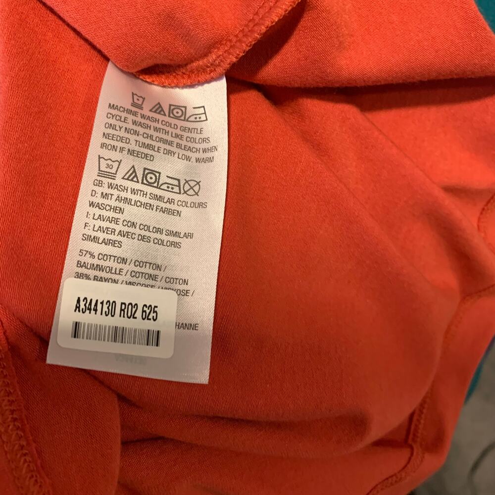 d&co Essentials Oversize‎ Orange Scoop Neck Long Sleeve Tunic Small - Picture 8 of 9